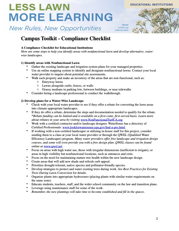 Educational Institutions Compliance Checklist