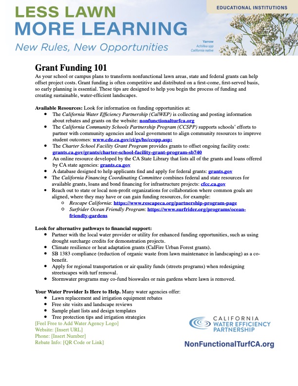 Educational Institutions Grant Support Guide