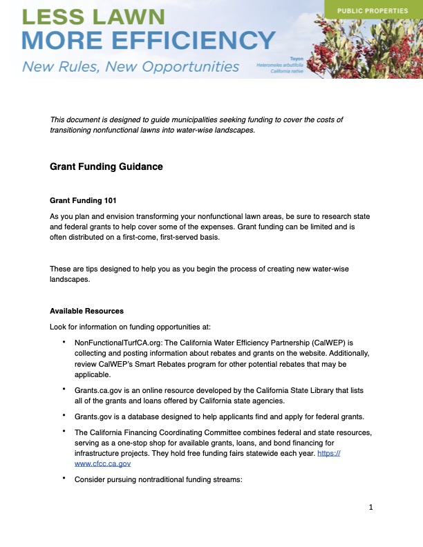 Public Properties Grant Funding Guidance