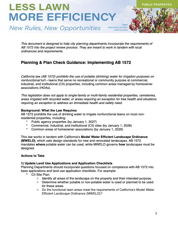 Public Properties Planning & Plan Check Guidance