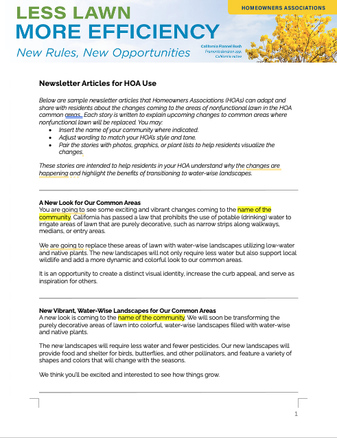 HOA Newsletter Story Templates